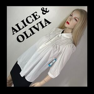 Alice + Olivia Pintuck Blouse